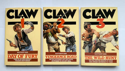 Volume 1 2 3 CLAW British Western pulp fiction books 1983